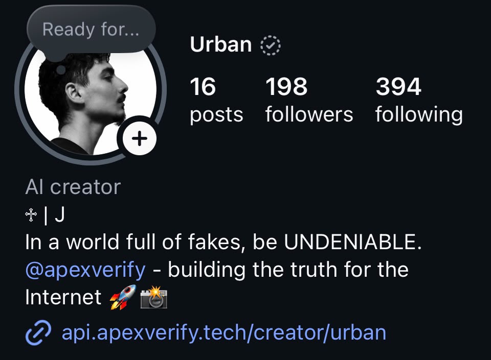 Example of a public Apex creator link placed in an Instagram bio